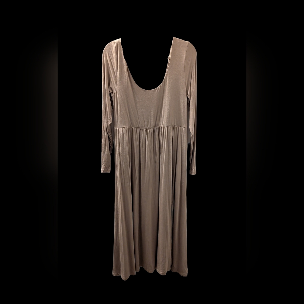 Elegant Tan Long Sleeve Dress